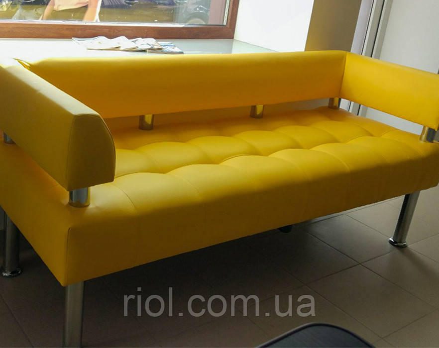 Диван офісний, диван в офіс, диван для залу очікування, диван для школи жовтий