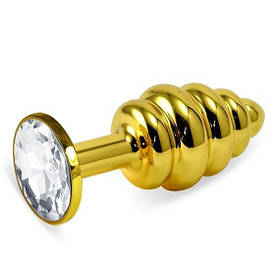 Анальна пробка - Gold Spiral Plug Clear
