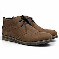 Светло коричневые зимние мужские ботинки дезерты кожаные обувь большой размер Rosso Avangard WinterkingZ Brown