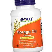 Масло огуречника NOW Borage Oil 1000 mg 120 гелевых капсул