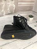 Дитячі демісезонні підліткові шкіряні черевики для хлопчика для дівчинки Jordan чорні, фото 10
