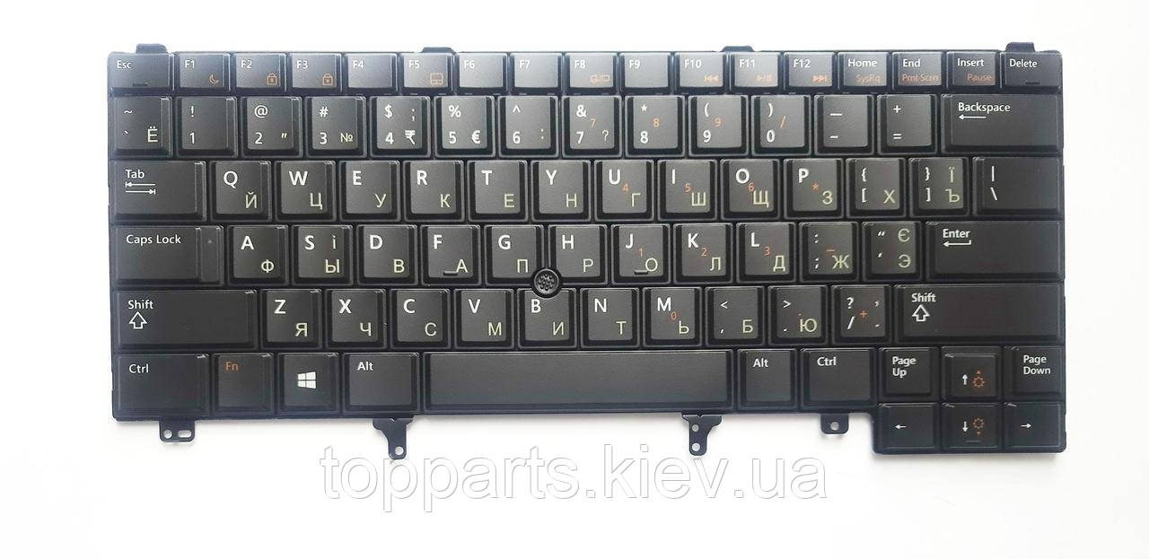 Клавіатура для ноутбуків Dell Latitude E5420, E6320, E6330, E6420, E6430 Series чорна з ТП RU/US