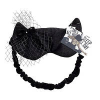 Маска, повязка для сна "Чёрная кошка" чёрной сеточкой