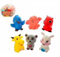 Іграшка для купання,6шт,тварини,пискавка,в сітці,12х11х11см №F221-B(135)