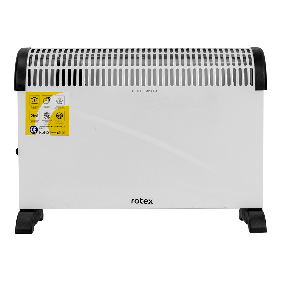 Конвектор електричний нагрівач 2в1 Rotex RCX200-H 2 кВт 20 м2 3 режими терморегулятор підлоговий/настінний