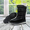 Чобітки дутики дитячі для дівчинки зимові чорного кольору зі стразами, фото 7
