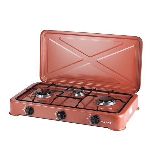 Настольная газовая плита таганок с крышкой VILGRAND VGP-303 конфорки 3 ...