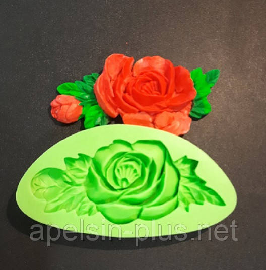 Молд силіконовий для мастики карамелі та шоколаду Троянда 12,3 см на 5,3 см, фото 1