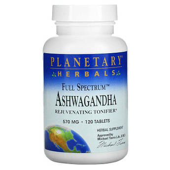 Planetary Herbals, Ашваганда, 570 мг, 120 таблеток