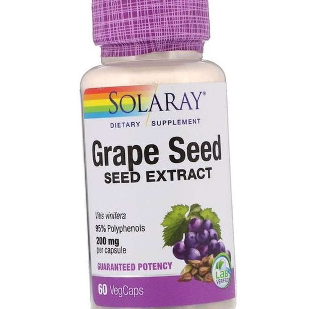 Екстракт виноградних кісточок Solaray Grape Seed Extract 60 капсул