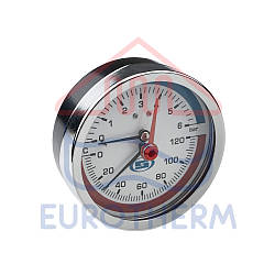 Термоманометр GROSS Ф 80 фронтальне з'єднання 1/4 0-6 бар, 0-120 °C