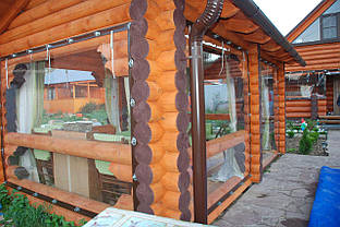 М'які вікна-прозорі штори ПВХ для садових павільйонів, альтанок, терас, фото 3