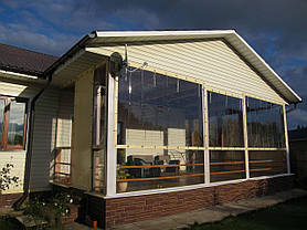 М'які вікна-прозорі штори ПВХ для садових павільйонів, альтанок, терас, фото 2