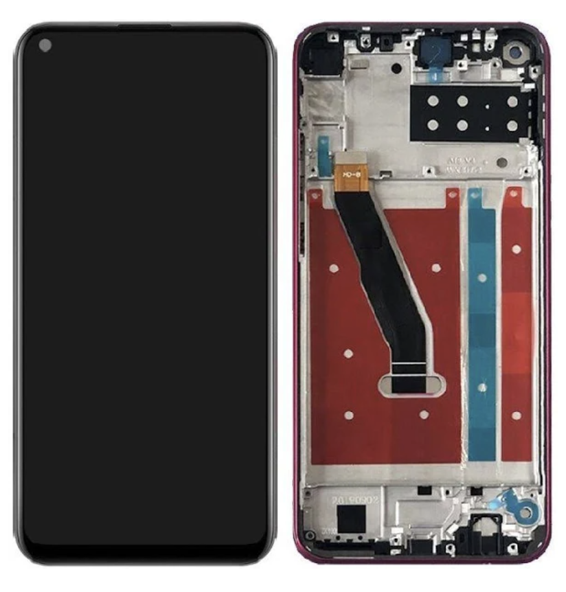Дисплей (екран) для Honor Play 3 + тачскрін, чорний, з передньою панеллю червоного кольору, Charm Red