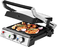 Электрогриль прижимной контактный ECG KG 2033 Duo Grill & Waffle 2000 Вт антипригарное открытие 180 градусов