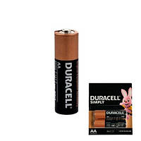 Батарейка AA LR6 Duracell Simply щелочная 1.5В, 100425