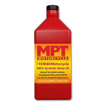 MPT ® 10W-40 Motorcycle 100% Full Synthetic Motor Oil