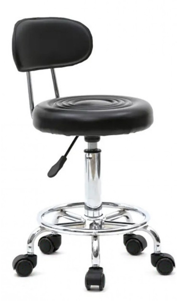 Крісло табурет на колесах зі спинкою кругле Bari