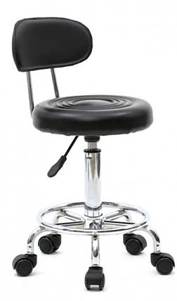 Крісло табурет на колесах зі спинкою кругле Bari, фото 1