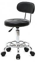 Крісло табурет на колесах зі спинкою кругле Bari, фото 2