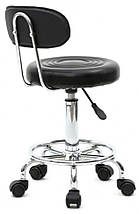 Крісло табурет на колесах зі спинкою кругле Bari, фото 3