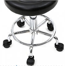 Кресло табурет на колесах з спинкою кругле Bonro B-494 чорне (40300049), фото 2