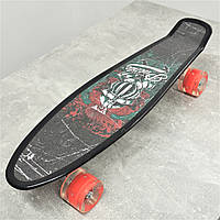 Скейт Пенни борд "Best Board" с ярким рисунком и антискользящей поверхностью, колёса светятся