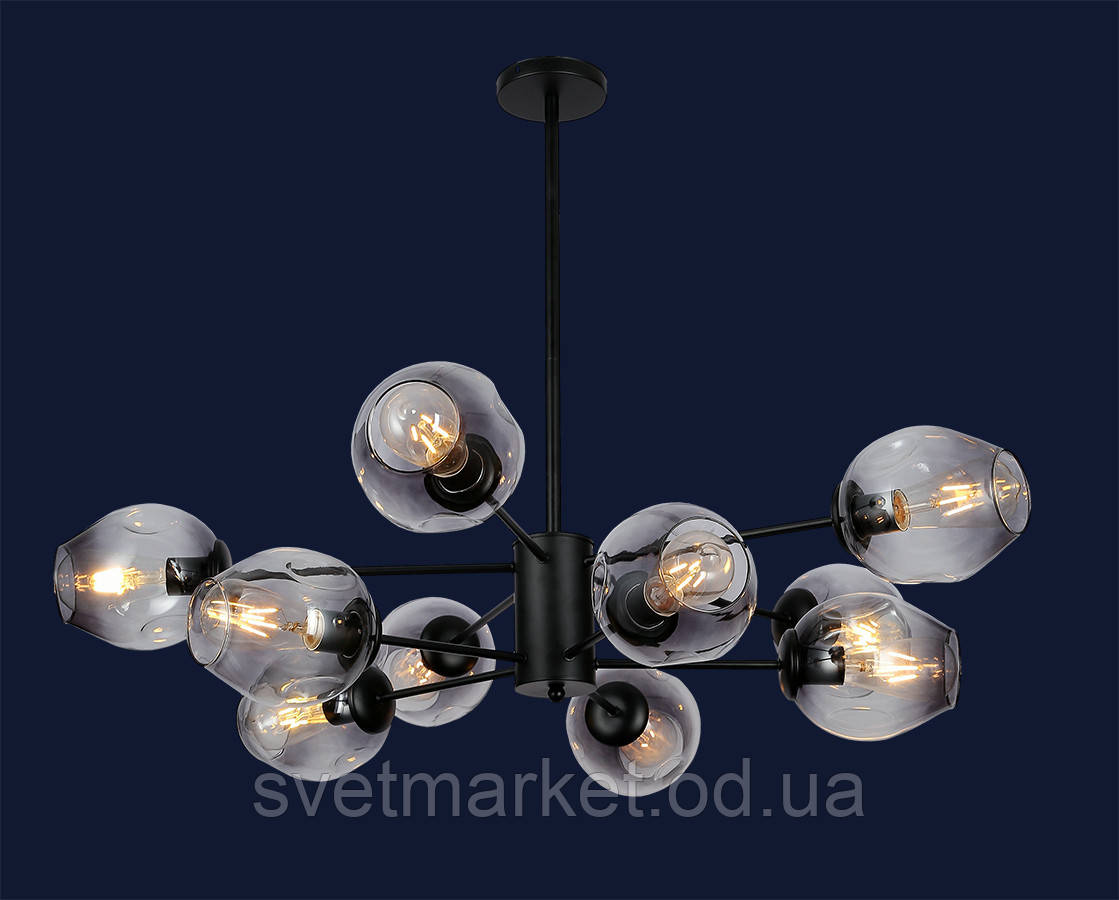 Сучасна люстра з плафонами 7526035-10 BK+BK