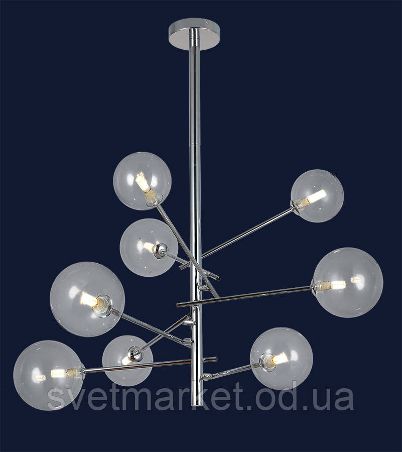 Хромована яскрава люстра 761LLP01-8 CR+CL