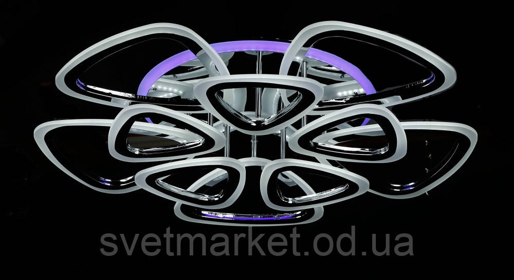 Яскрава світлодіодна люстра в хромі LK109/5+5 LED (CHROME)