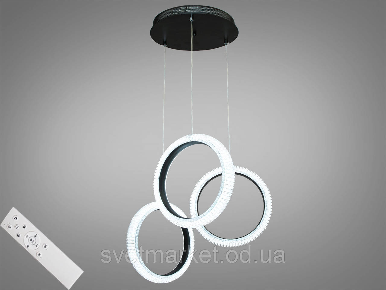 Сучасна світлодіодна люстра з димером MD77018/3Y BK dimmer, фото 1