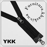 Блискавка вита двозамкова YKK No7-65 см чорного та темно-синього кольору.