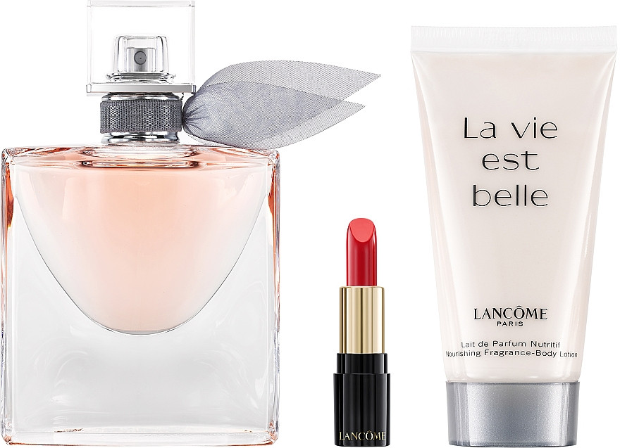 Набір Lancome La Vie Est Belle для жінок - set (edp 50 ml + body lotion 50 ml + lips), фото 1