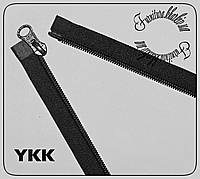 Молния витая YKK №7 длина 55 см черного цвета №580