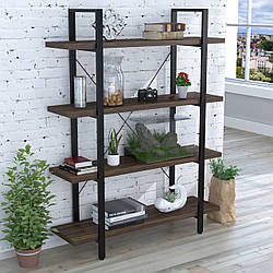 Стелаж металевий 120 см з полицями з ДСП "Сингл-4-120" від Loft Design Венге Луїзіана