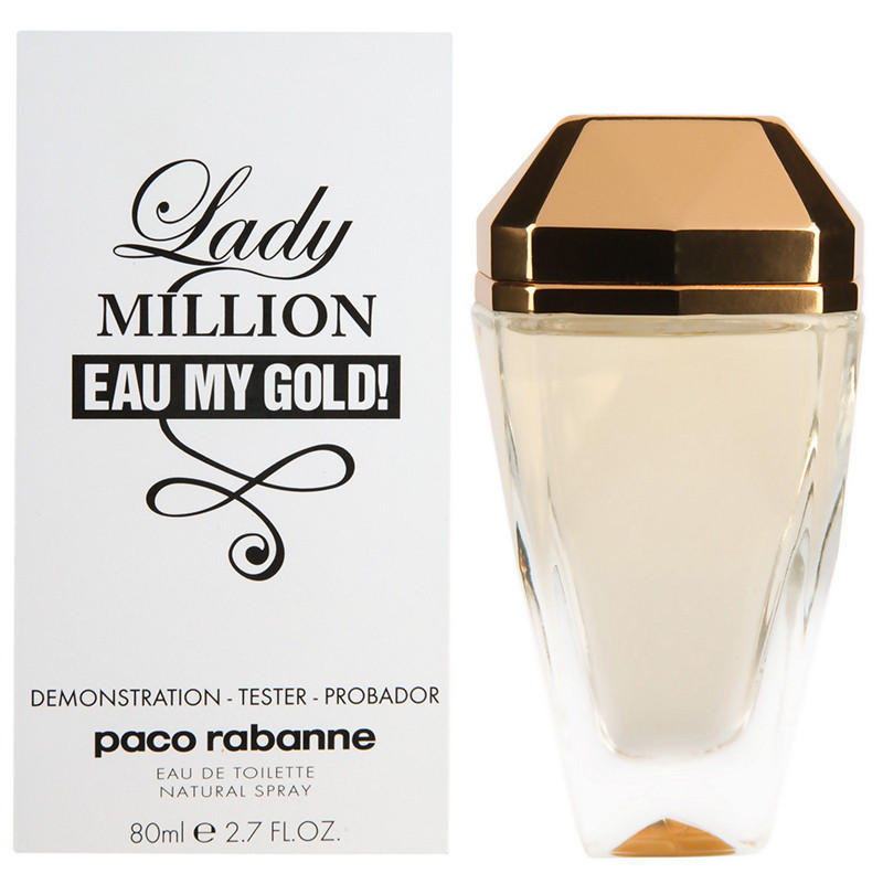 Туалетна вода Paco Rabanne Lady Million Eau My Gold для жінок - edt 80 ml tester, фото 1