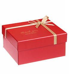 Подарункова коробка "Thank you", 17*15*8.5 см, колір червоний