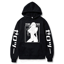 Худi чорний LOYS Аніме black white print zero two XS