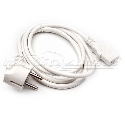 Кабель питания 220V для компьютера СЕЕ 7/4-С13 (сечение 3х0.75 мм²), медь, белый, 1.8 м, фото 3
