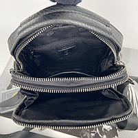 Чоловіча шкіряна сумка на та через плече на два відділення з ручкою H.T. Leather чорна, фото 10