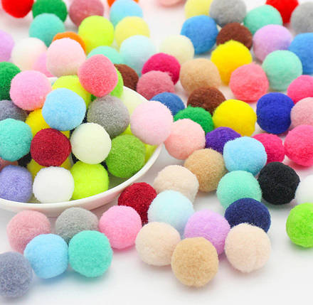 Помпончики 2 см люкс, мікс (20 шт), фото 1