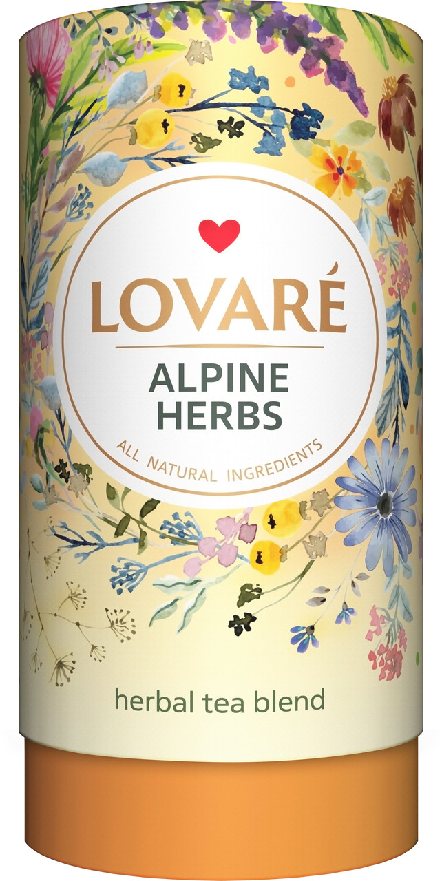 Трав'яний чай Lovare Alpine Herbs з ромашкою, ехінацеєю, шипшиною, м'ятою 80 грамів у подарунковій упаковці