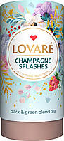 Черный и зеленый чай Lovare Splashes of Champagne с клубникой листовой 80 грамм в подарочной упаковке