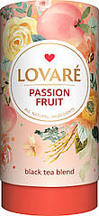 Чай Lovare Passion Fruit чорний листовий цейлонський з ананасом і персиком 80 грамів у подарунковому пакованні