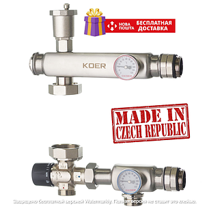 Змішувальний вузол KOER KR.S1023 (з термостатичним змішуванням. клапаном) 1" НР, фото 3