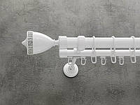 Карниз Quadrum Етерния 400 см двойной Белый универсальный 25/19 мм гладкая/импрессионная (кольца с крючками)