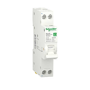 Компактний дифавтомат 16А, 30мА, 2 полюси, Тип A, 6кА С, Schneider Electric RESI9 R9D88616