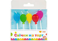 Набір Balloons: 5 свічок на торт асорті
