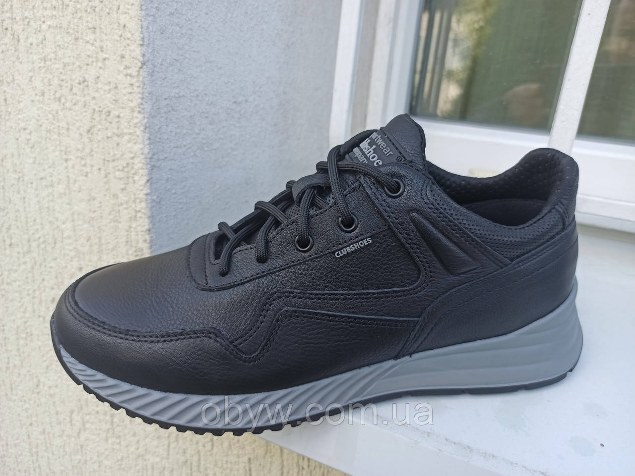 Кожаная весенняя и осенняя обувь , черные и серые clubshoes