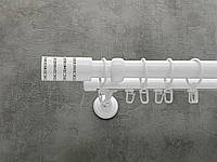 Карниз Quadrum Барамела 200 см двойной Белый универсальный 25/19 мм гладкая/импрессионная (кольца с крючками)